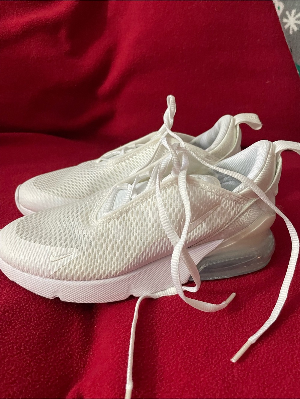 Nike Air Max 270 PS Kids Youth Size 3Y White Metallic Silver AO2372-103